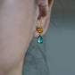 14K White Gold Emerald Diamond Garnet Earrings