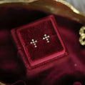 10K Solid Gold Diamond Cross Stud Earrings
