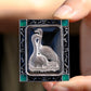 Art Deco Crane Intaglio Pendant Brooch