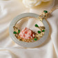 One-of-a-Kind Jadeite Pendant with Hand-Carved Coral Rose & Diamonds
