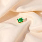 18K Solid Gold Colombian Emerald Stud Earrings