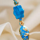 Rococo Blue Enamel & Turquoise Earrings