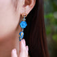 Rococo Blue Enamel & Turquoise Earrings