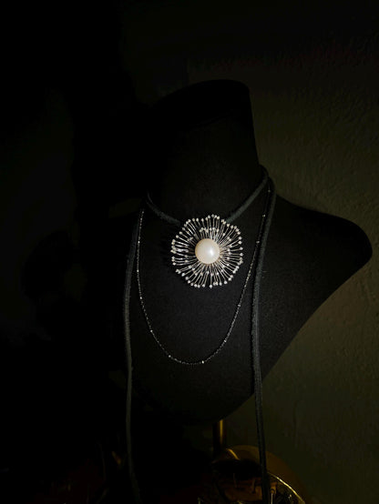 18k Solid White Gold South Sea Pearl Pendant with Diamonds