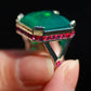 Emerald Art Deco Cocktail Ring