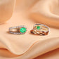 18K Gold Emerald Hoop Earrings
