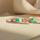 Elegant 18K Gold Emerald Hoops