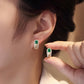 Elegant 18K Gold Emerald Hoops