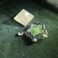 Hand-Carved Aventurine and Rubellite Tourmaline Flower Pendant Necklace