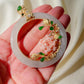 One-of-a-Kind Jadeite Pendant with Hand-Carved Coral Rose & Diamonds