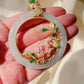 One-of-a-Kind Jadeite Pendant with Hand-Carved Coral Rose & Diamonds
