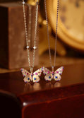 18k Solid Gold Butterfly Pendant Necklace