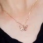 18k Solid Gold Butterfly Pendant Necklace