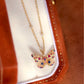 18k Solid Gold Butterfly Pendant Necklace