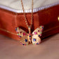 18k Solid Gold Butterfly Pendant Necklace