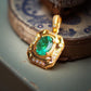 18K Solid Gold Emerald Pendant | Vivid Green Colombian Emerald Jewelry | Vintage-Inspired Fine Gold Necklace Charm | Gift for Her