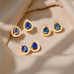 18K Solid Gold Sapphire & Diamond Stud Earrings | Ceylon Blue Teardrop Sapphires | Luxury Fine Jewelry Gift | G VS Diamonds