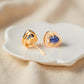 18K Solid Gold Sapphire & Diamond Stud Earrings | Ceylon Blue Teardrop Sapphires | Luxury Fine Jewelry Gift | G VS Diamonds