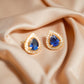 18K Solid Gold Sapphire & Diamond Stud Earrings | Ceylon Blue Teardrop Sapphires | Luxury Fine Jewelry Gift | G VS Diamonds