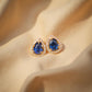 18K Solid Gold Sapphire & Diamond Stud Earrings | Ceylon Blue Teardrop Sapphires | Luxury Fine Jewelry Gift | G VS Diamonds