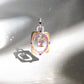 One of a Kind 4ct Natural Morganite Necklace, Pink Beryl, Ruby & Mother of Pearl Art Deco Pendant, Cor-de-Rosa Statement Jewelry