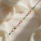 Celestial Gold Bracelet with Natural Rubies, Sapphires & Emeralds | 18K Solid Gold Star Charm Jewelry | Dainty Multicolor Fine Gift for Her