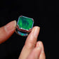Emerald Art Deco Cocktail Ring