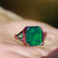 Emerald Art Deco Cocktail Ring