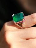 Emerald Art Deco Cocktail Ring