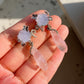 One-of-a-Kind  Blue Chalcedony Flower & Rose Quartz Drop Earrings
