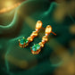 Elegant 18K Gold Emerald Earrings | 18k Gold Vermeil Earrings or Upgrade to Solid 18k Gold