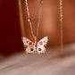 18k Solid Gold Butterfly Pendant Necklace