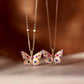 18k Solid Gold Butterfly Pendant Necklace