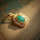18K Solid Gold Emerald Pendant | Vivid Green Colombian Emerald Jewelry | Vintage-Inspired Fine Gold Necklace Charm | Gift for Her