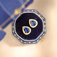 18K Solid Gold Sapphire & Diamond Stud Earrings | Ceylon Blue Teardrop Sapphires | Luxury Fine Jewelry Gift | G VS Diamonds