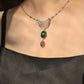 Natural Rubellite & Green Tourmaline Pendant