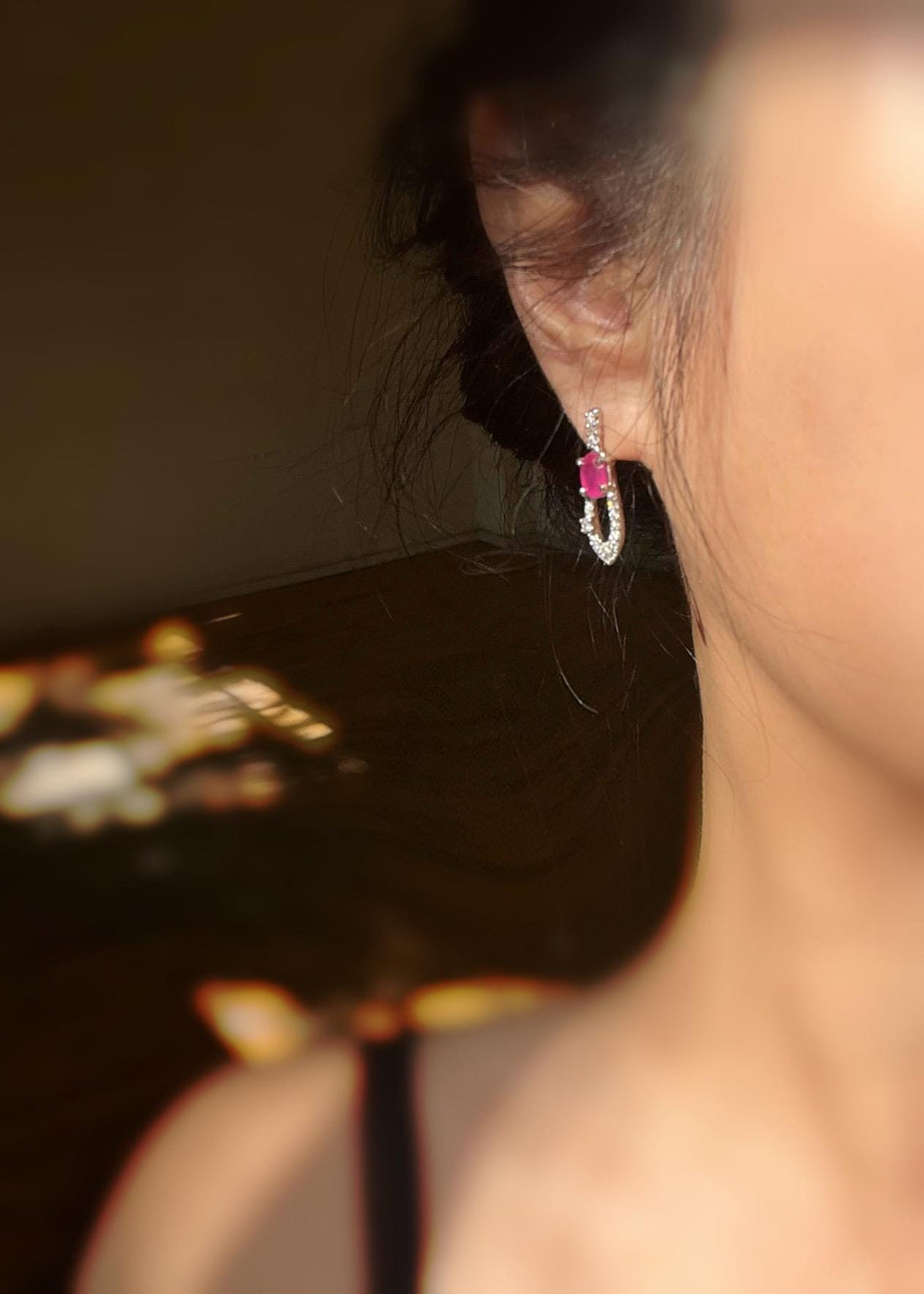 Natural Ruby and Diamond Stud Earrings