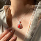 One-of-a-Kind Coral Diamond Necklace in 18K Solid WhiteGold