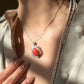 One-of-a-Kind Coral Diamond Necklace in 18K Solid WhiteGold