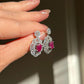 Natural Ruby and Diamond Earrings