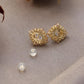 18K Solid Gold Moonstone with Pink Sapphires Earrings
