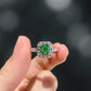 GIA Natural Green Diamond Engagement Ring 1.08ct Fancy Light Green Cushion