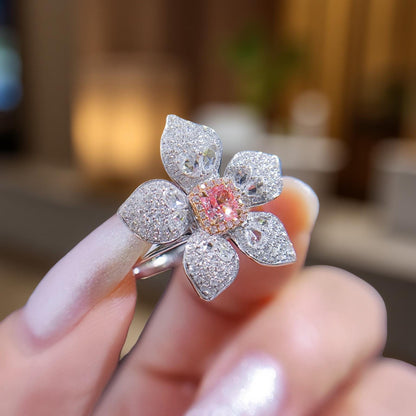 GIA Certified Natural Pink Diamond Ring Pendant