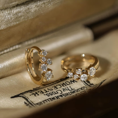 Quiet Luxury 18K Gold Huggie Hoops | Diamonds in D/E VS