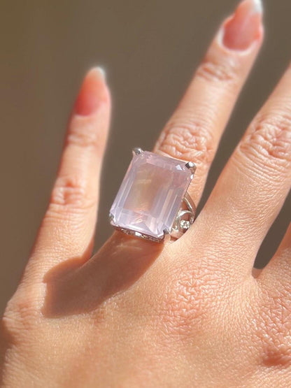 Natural Rose Quartz Ring
