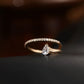 18K Solid Gold Pear Diamond Ring
