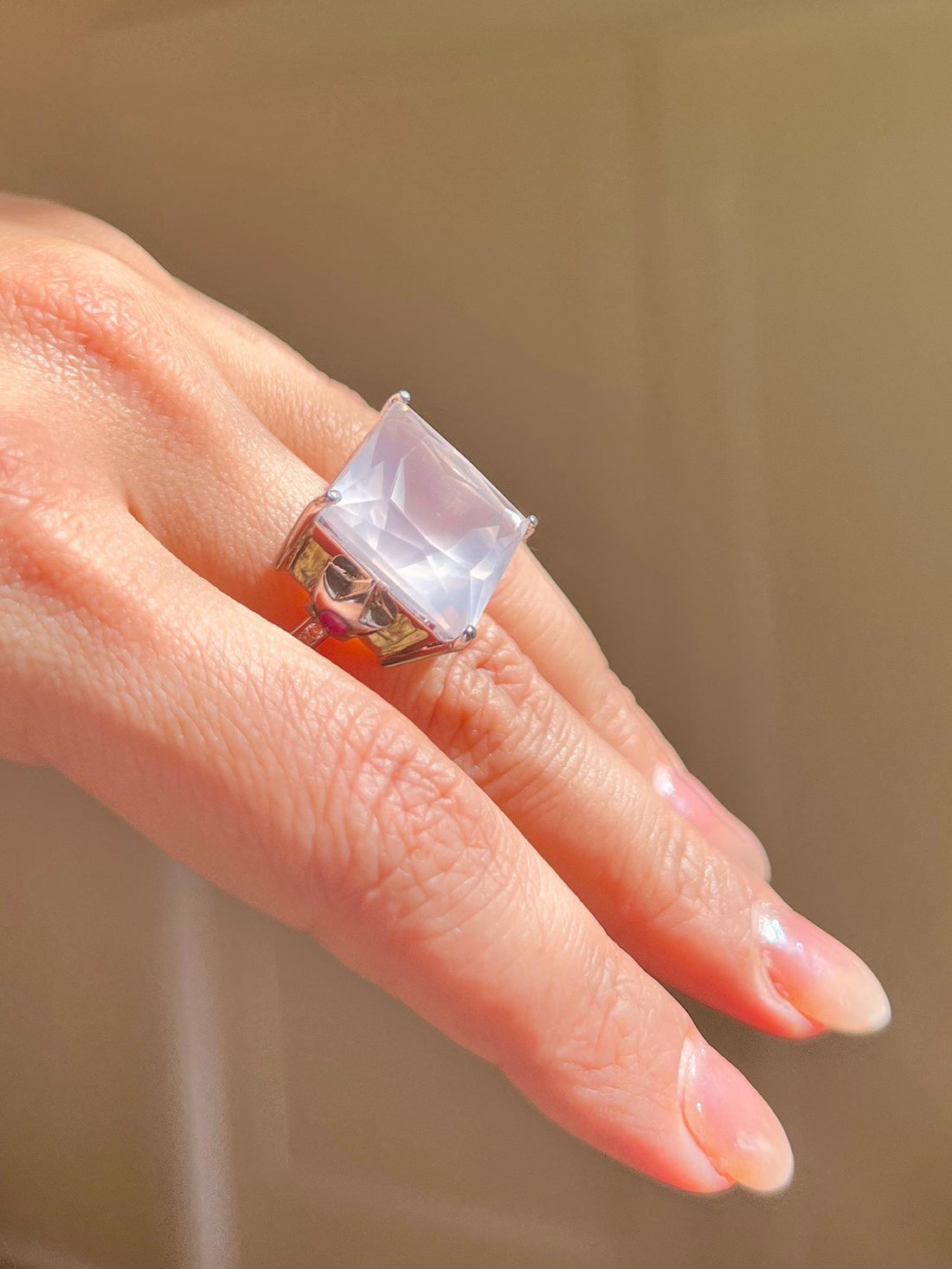 Natural Rose Quartz Ring