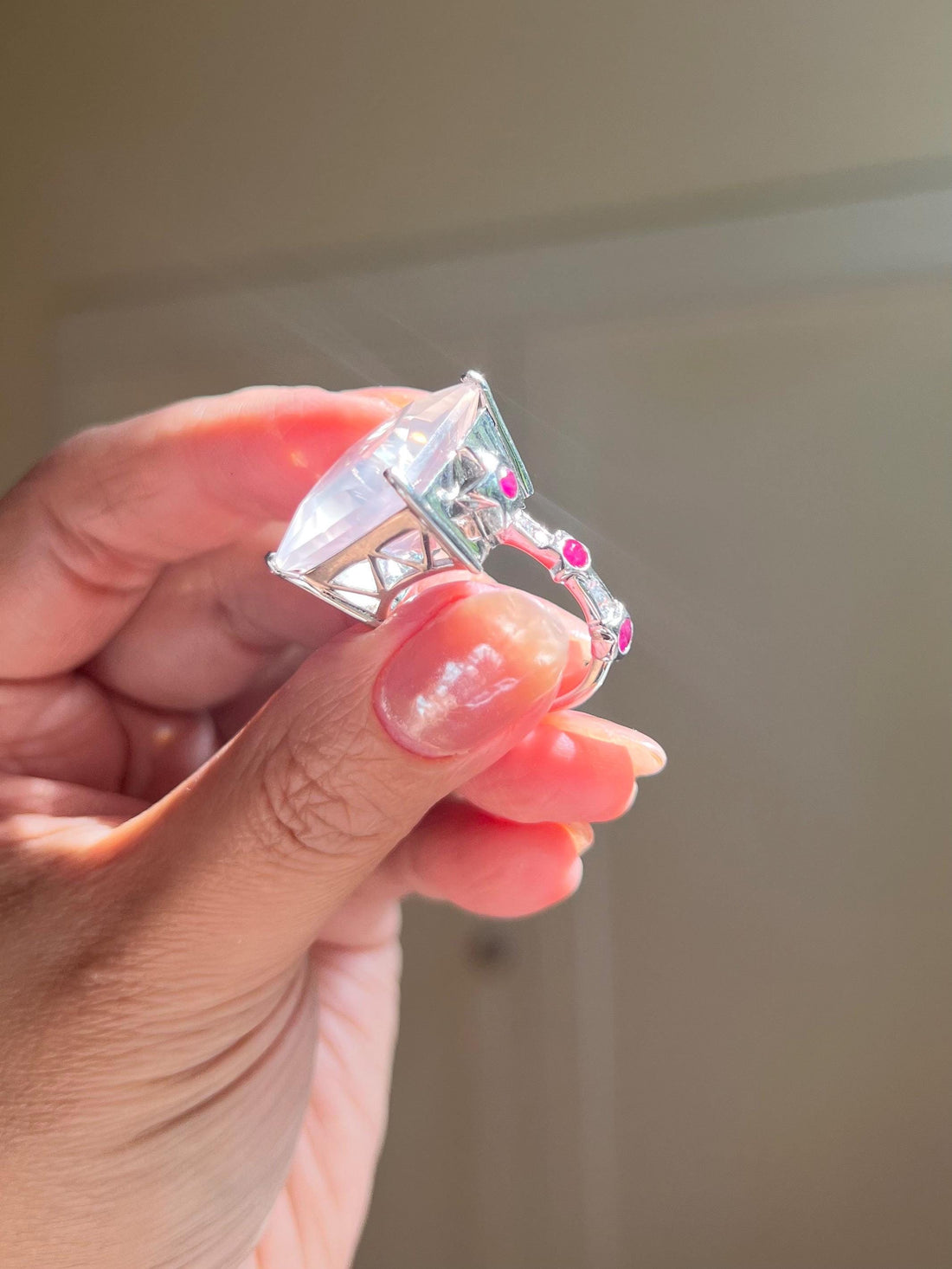 Natural Rose Quartz Ring