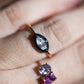 Natural Black Diamond & White Sapphire Ring