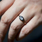 Natural Black Diamond & White Sapphire Ring